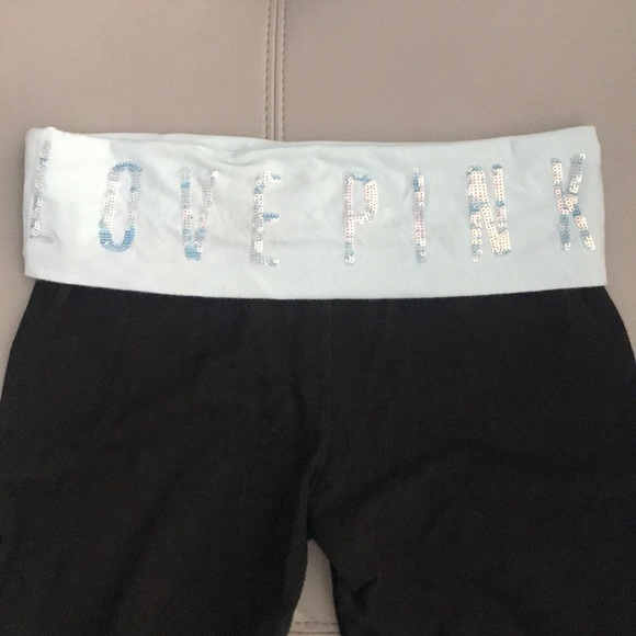 VS Pink BLING Yoga Pants Boot Cut Flare Band XS - Picture 1 of 2